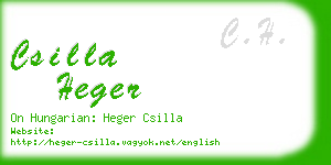 csilla heger business card